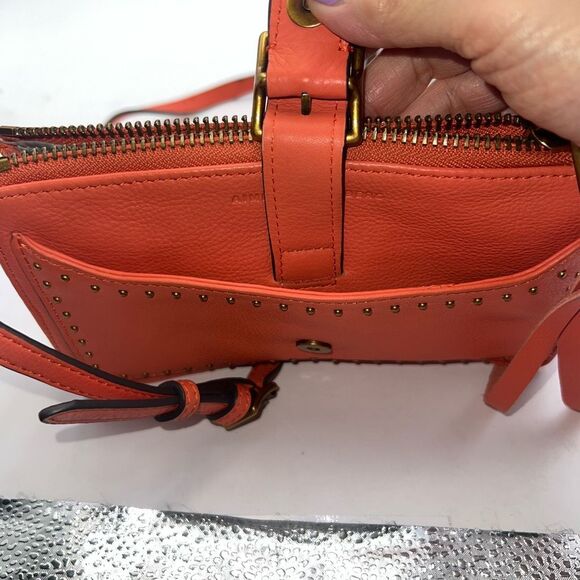 Aimee Kestenberg Orange Leather Three Compartment Crossbody - Picture 12 of 14